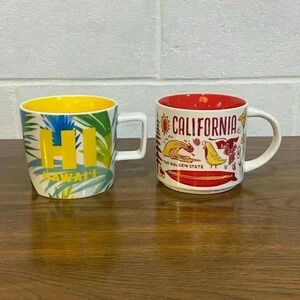 Starbucks HAWAII/CALIFORNIA"Been There Series" Across the Globe Coffee Mug Set‎